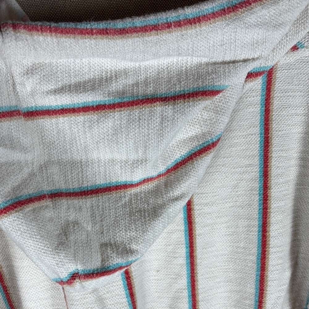 Ocean Drive > V Neck Striped Distressed Hoodie Large - Picture 8 of 8